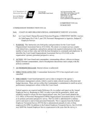 主题：海岸警卫队组织评估调查 (CG-OAS)